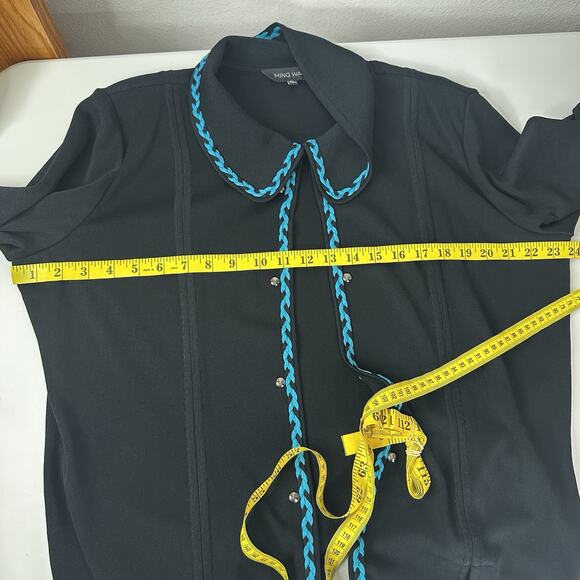 Ming Wang Blazer Womens XL Black Slinky Sweater Career Office Slinky - Picture 10 of 12